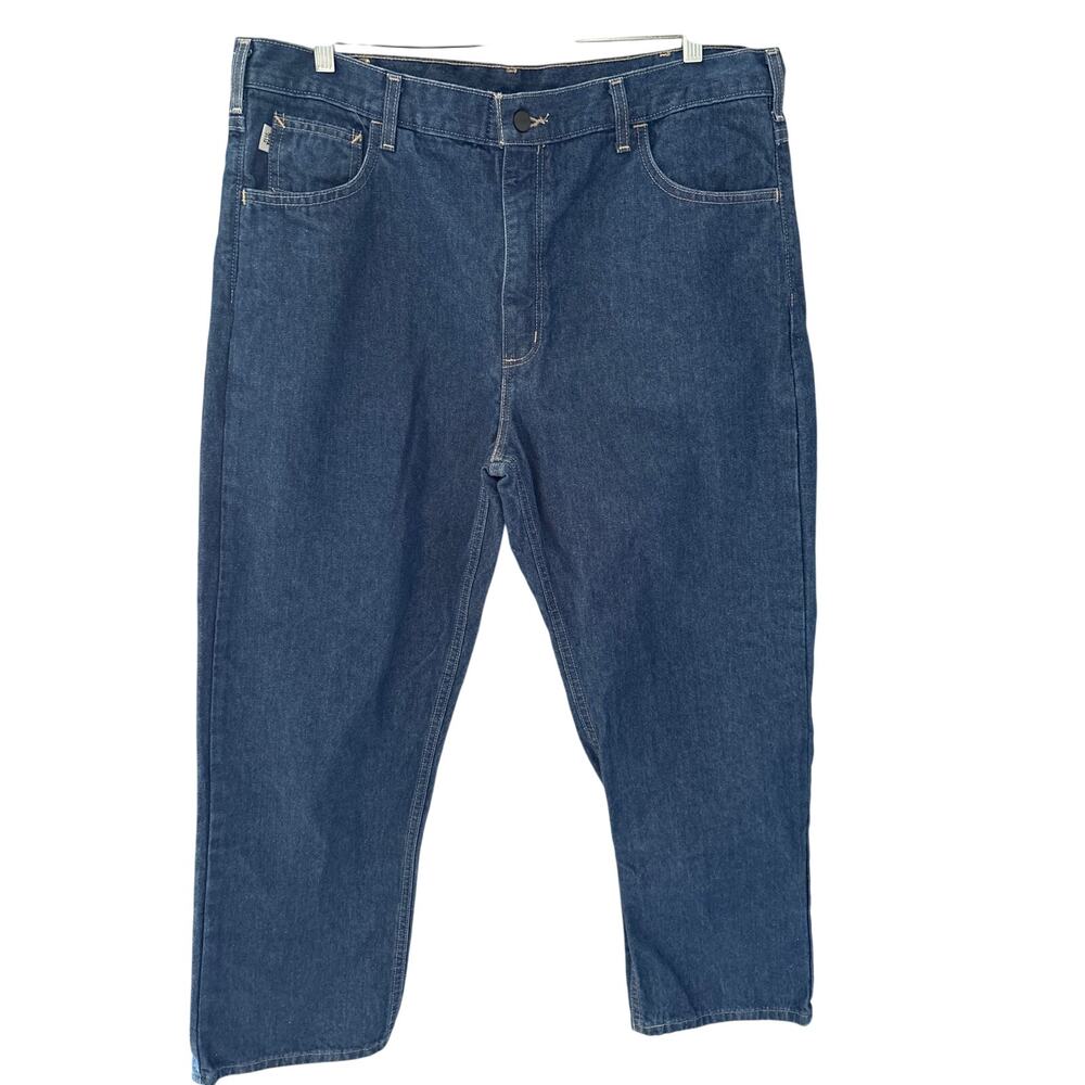 Carhartt FR Denim Work Jeans FRB100DNM Size 40 x 30 Welding EUC